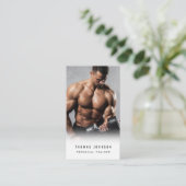 モダンパーソナルトレーナーフィットネスアスリート写真 名刺 (スタンド正面)