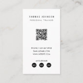 モダンパーソナルトレーナーフィットネスアスリート写真 名刺 (裏面)