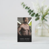 モダンパーソナルトレーナーフィットネスアスリート写真 名刺 (スタンド正面)