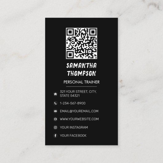 モダンパーソナルトレーナーフィットネス写真動揺して 名刺 (裏面)