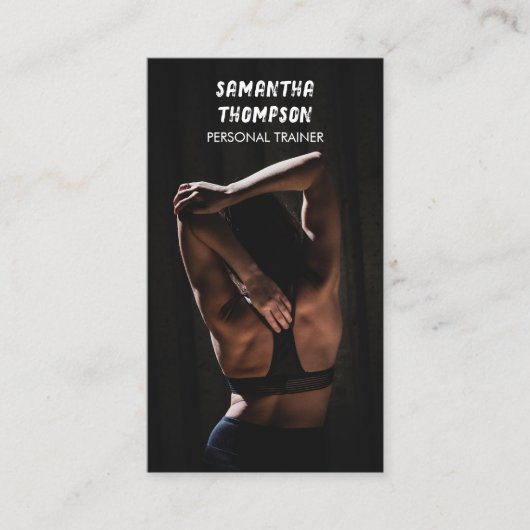 モダンパーソナルトレーナーフィットネス写真動揺して 名刺 (正面)