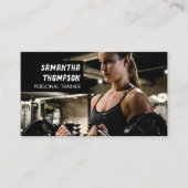 モダンパーソナルトレーナーフィットネス写真動揺して 名刺 (正面)