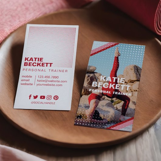 モダンパーソナルトレーナーフィットネス写真 名刺