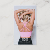 モダンパーソナルトレーナーフィットネス写真QRコード 名刺 (正面)