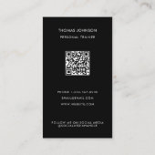 モダンパーソナルトレーナーフィットネス写真QRコード 名刺 (裏面)