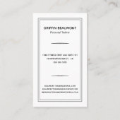 モダンパーソナルトレーナーフォトブラック名刺 名刺 (裏面)