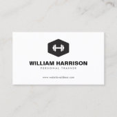 モダンパーソナルトレーナー用ダンベルロゴ、フィットネス 名刺 (正面)