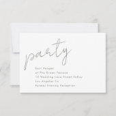 モダンパーティーカスタムセージ緑のウェディングレセプション 招待状 (正面)