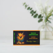 モダンパーティータイムネオンパーソナライズされたプロフェッショナル 名刺 (スタンド正面)