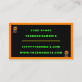 モダンパーティータイムネオンパーソナライズされたプロフェッショナル 名刺 (裏面)