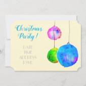 モダンパーティーピンクとブルー 招待状 (正面)