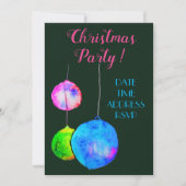 モダンパーティーピンクとブルー 招待状 (正面)