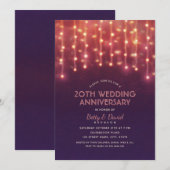 モダンパーティーライト 20周年結婚記念日 招待状 (正面/裏面)