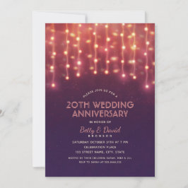 モダンパーティーライト 20周年結婚記念日 招待状