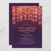 モダンパーティーライト 50周年 結婚記念日 招待状 (正面/裏面)