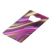 モダンパーティー供給 – 紫ピンクと金ゴールド- クレジットカード栓抜き (正面アングル)