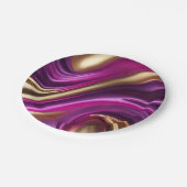 モダンパーティー供給 – 紫ピンクと金ゴールド- ペーパープレート (アングル)