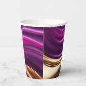モダンパーティー供給 – 紫ピンクと金ゴールド- 紙コップ (右)
