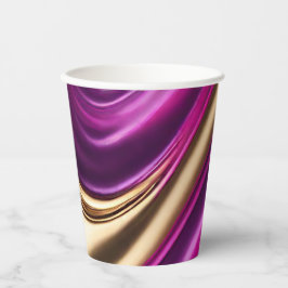 モダンパーティー供給 – 紫ピンクと金ゴールド- 紙コップ