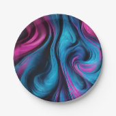 モダンパーティー供給 – 青とピンク –  ペーパープレート (正面)