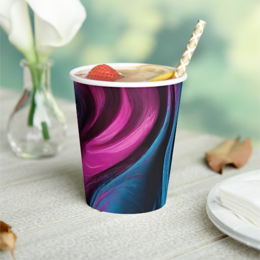 モダンパーティー供給 – 青とピンク –  紙コップ (インサイチュ)