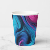 モダンパーティー供給 – 青とピンク –  紙コップ (裏面)