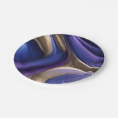 モダンパーティー供給 – 青紫と金ゴールド- ペーパープレート (アングル)