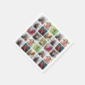 モダンパーティー写真のコラージュパターン スタンダードカクテルナプキン (角)