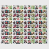 モダンパーティー写真のコラージュパターン ラッピングペーパー (フラット)