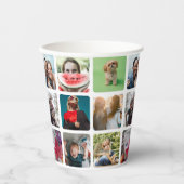 モダンパーティー写真のコラージュパターン 紙コップ (正面)