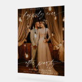 モダンパーティー写真の後で楽しく結婚 アクリルサイン (傾斜)