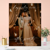 モダンパーティー写真の後で楽しく結婚 アクリルサイン (ウェディング)