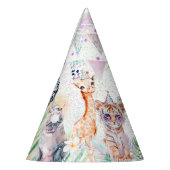 モダンパーティー動物サファリジャングルズー誕生日 パーティーハット (左)