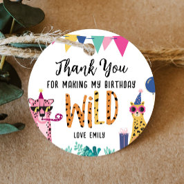 モダンパーティー動物子供の誕生日パーティーメッセージカード フェイバータグ