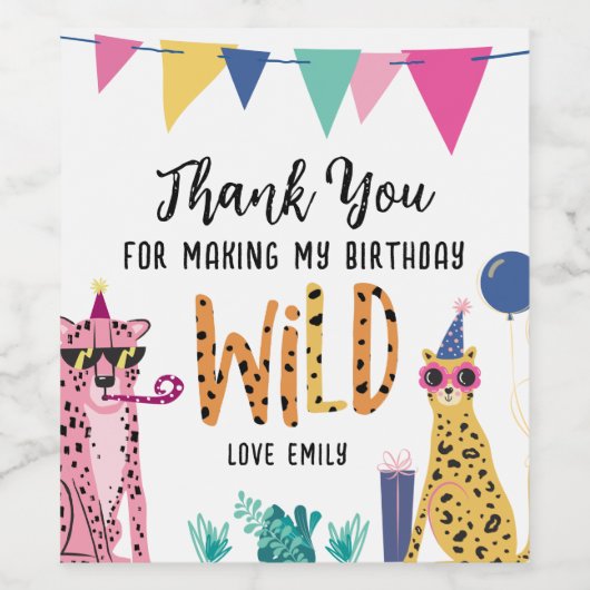 モダンパーティー動物子供の誕生日パーティー食品ラベル ワインラベル (シングルラベル)