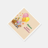 モダンパーティー動物虹カラー誕生日 スタンダードカクテルナプキン (角)