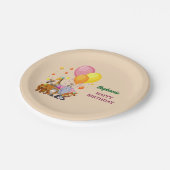 モダンパーティー動物虹カラー誕生日 ペーパープレート (アングル)