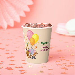 モダンパーティー動物虹カラー誕生日 紙コップ