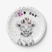 モダンパーティー動物誕生会 ペーパープレート (正面)