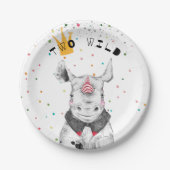 モダンパーティー動物誕生会 ペーパープレート (正面)