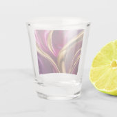 モダンパーティー眼鏡 – 明るい赤紫色紫と金ゴールド- ショットグラス (裏面)