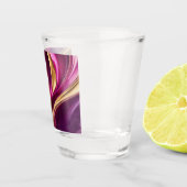 モダンパーティー眼鏡 – 明るい赤紫色紫と金ゴールド- ショットグラス (右)