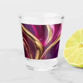 モダンパーティー眼鏡 – 明るい赤紫色紫と金ゴールド- ショットグラス
