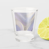 モダンパーティー眼鏡 – 青パープルと金ゴールド ショットグラス (裏面)