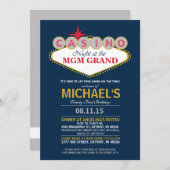 モダンパーティー誕生日招待状 招待状 (正面/裏面)