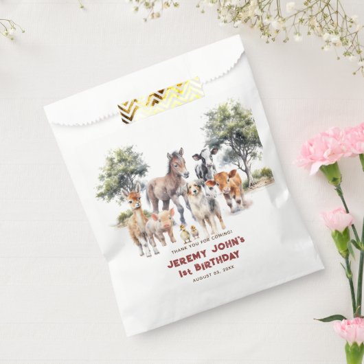 モダンパーティー農園の動物の皆様に感謝申し来上げる フェイバーバッグ (封をした状態)