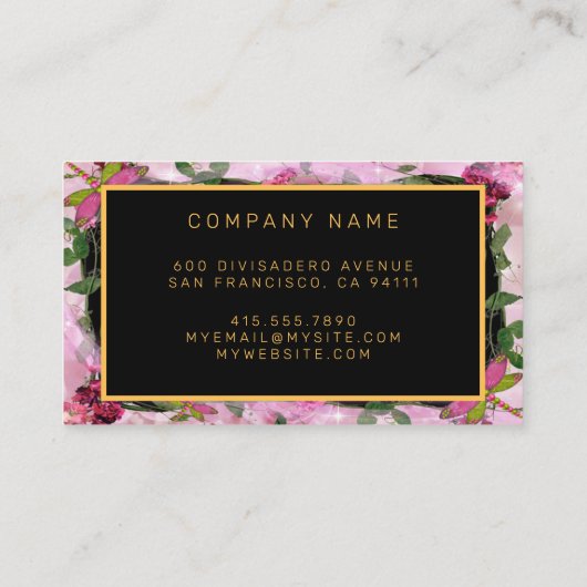 モダンパーティー金ゴールド名刺の追加 名刺 (裏面)