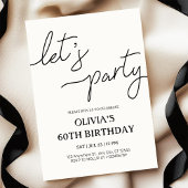 モダンパーティー60誕生日 招待状