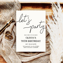 モダンパーティー70誕生日 招待状