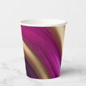 モダンパーティー・サプライ – 紫の明るい赤紫色と金ゴールド 紙コップ (裏面)